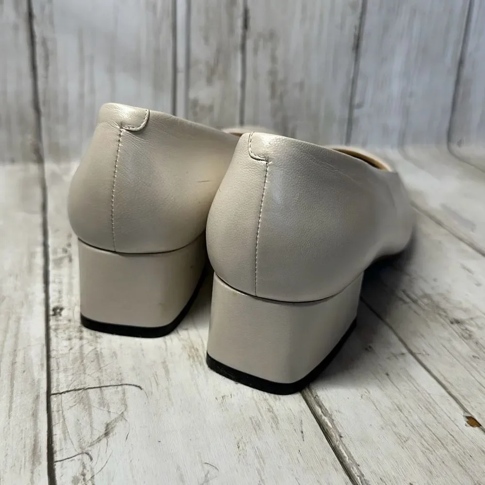 Nordstrom Women’s Beige Leather Comfort Construction Pumps Low Heels size 6.5AA‎